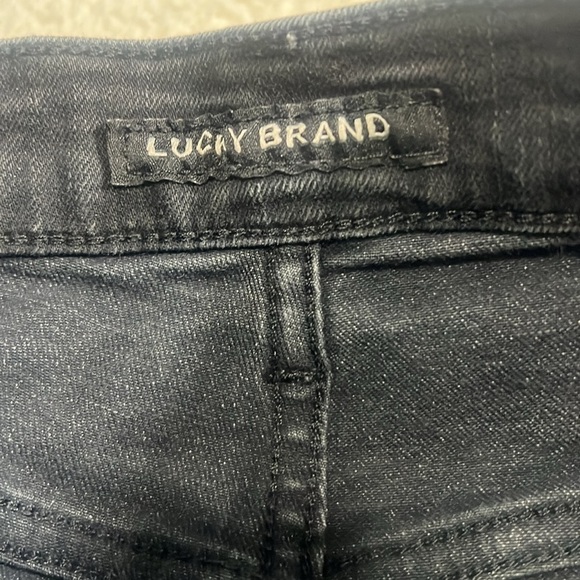 Lucky Black Distressed Sz 4 High Rise Selvedge Cigarette Jeans - Picture 8 of 15